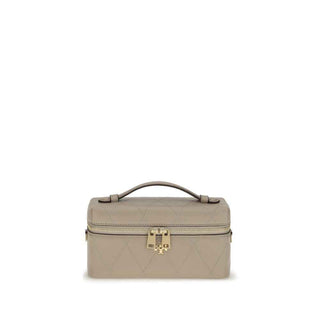 Tory Burch Gray Calf Leather Bos Taurus Wallet