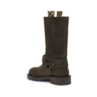 Burberry Brown Calf Leather Bos Taurus Lace-Up Boots