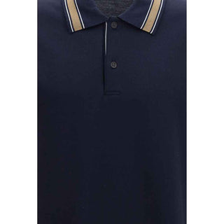 Ferragamo Blue Cotton Polo Shirt