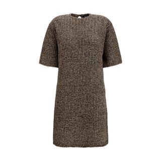 Fabiana Filippi Brown Wool Oves Aries Casual Dress