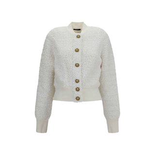 Balmain White Viscose Bomber