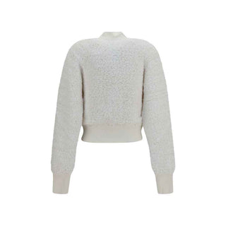 Balmain White Viscose Bomber