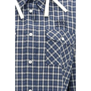 Miu Miu Blue Cotton Pattern Shirt