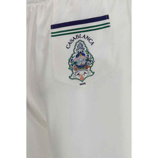 Casablanca White Silk Bermuda Shorts