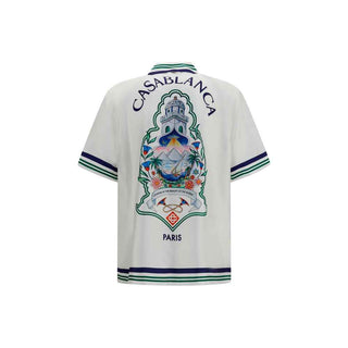 Casablanca White Silk Shortsleeve Shirt