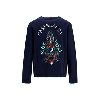 Casablanca Blue Wool Oves Aries Cardigan
