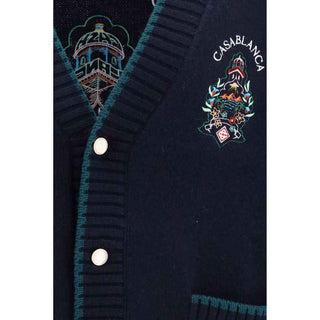 Casablanca Blue Wool Oves Aries Cardigan