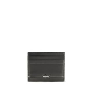 Ferragamo Black Calf Leather Bos Taurus Wallet