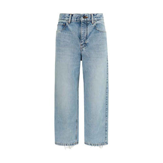 Balenciaga Blue Cotton Cropped Jeans