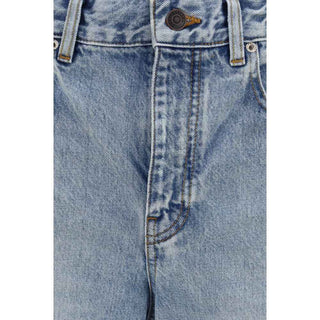 Balenciaga Blue Cotton Cropped Jeans