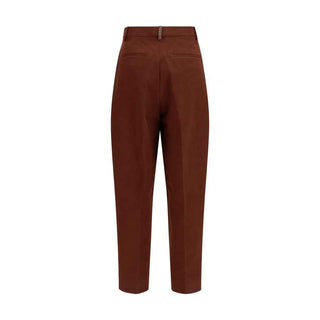 Fabiana Filippi Brown Cotton Casual Pants