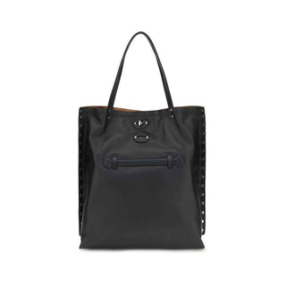 Zanellato Black Calf Leather Bos Taurus Shoulder Bag