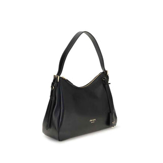 Prada Black Calf Leather Bos Taurus Shoulder Bag