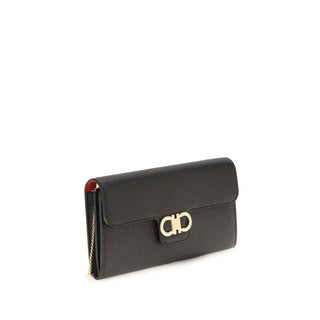 Ferragamo Black Calf Leather Bos Taurus Wallet