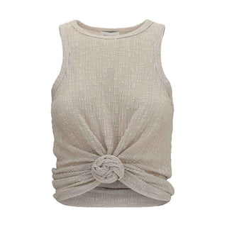 Magda Butrym Beige Lyocell Sleeveles T-Shirt
