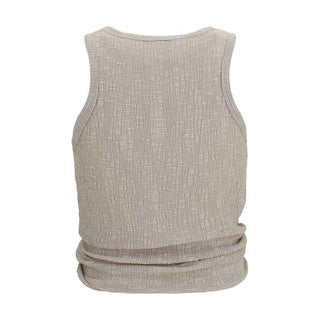 Magda Butrym Beige Lyocell Sleeveles T-Shirt