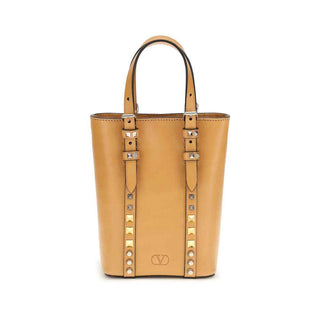 Valentino Garavani Beige Calf Leather Bos Taurus Shoulder Bag