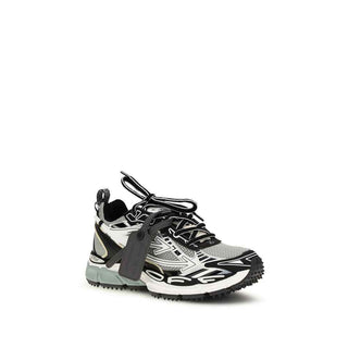 Off-White Gray Polyester Athletic Sneakers