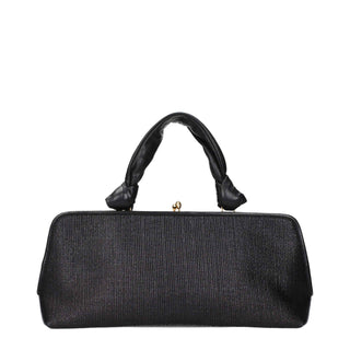 Jil Sander Black Raffia Handbag
