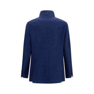 Brunello Cucinelli Blue Cashmere Full-Length Jacket