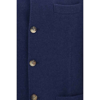 Brunello Cucinelli Blue Cashmere Full-Length Jacket