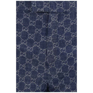 Gucci Blue Cotton Casual Pants
