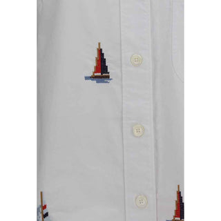 Thom Browne White Cotton Pattern Shirt