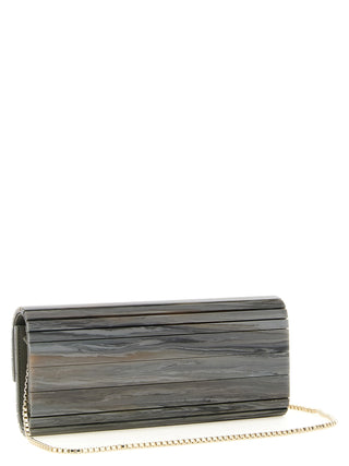 Jimmy Choo Gray Polyester Clutch Bag