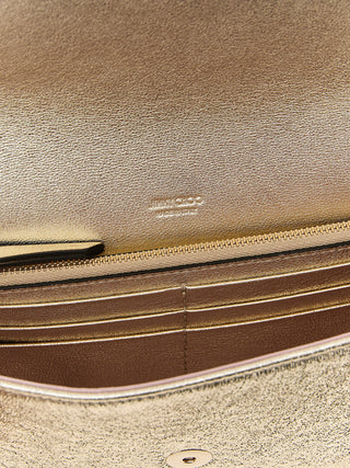 Jimmy Choo Gold Lamb Leather Clutch Bag