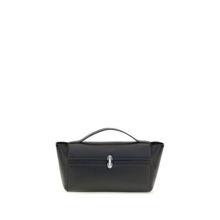 Savette Black Calf Leather Bos Taurus Shoulder Bag