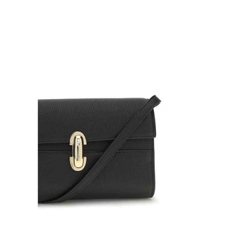 Savette Black Calf Leather Bos Taurus Shoulder Bag