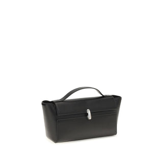 Savette Black Calf Leather Bos Taurus Shoulder Bag