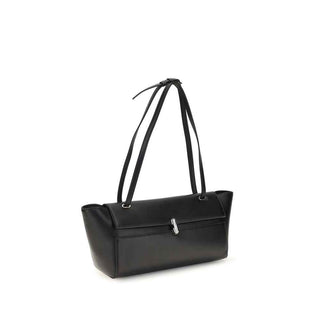 Savette Black Calf Leather Bos Taurus Shoulder Bag