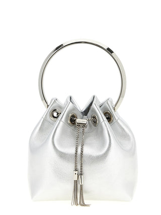 Jimmy Choo Silver Lamb Leather Handbag