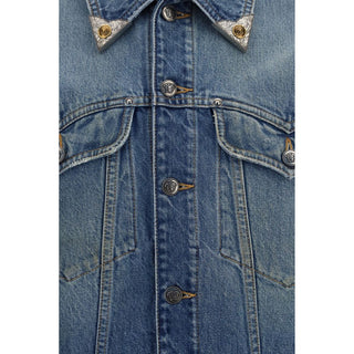 Versace Blue Cotton Denim Jacket
