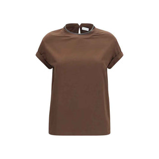 Brunello Cucinelli Brown Elastane T-Shirt