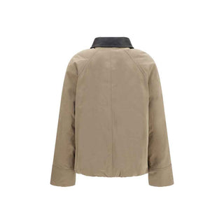 Brunello Cucinelli Beige Cotton Leather Jacket