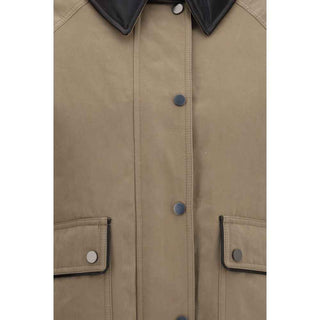 Brunello Cucinelli Beige Cotton Leather Jacket