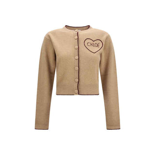 Chloé Beige Wool Oves Aries Cardigan