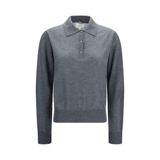 Loulou De Saison Gray Cashmere Polo Shirt