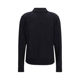 Loulou De Saison Black Cashmere Polo Shirt