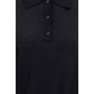 Loulou De Saison Black Cashmere Polo Shirt