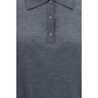 Loulou De Saison Gray Cashmere Polo Shirt