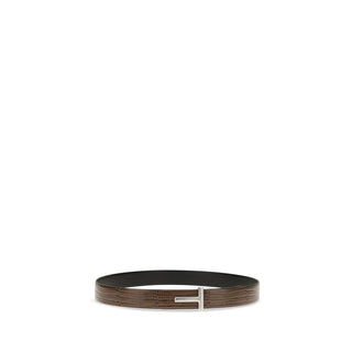 Tom Ford Brown Calf Leather Bos Taurus Belt