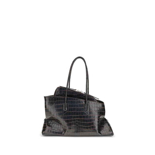 The Attico Black Calf Leather Bos Taurus Shoulder Bag