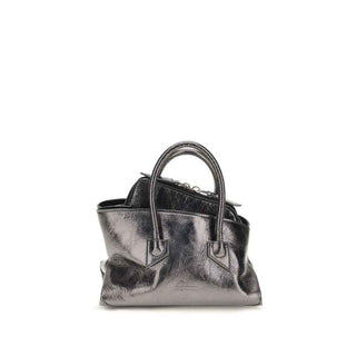 The Attico Gray Calf Leather Bos Taurus Handbag