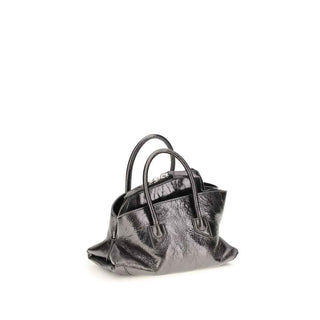 The Attico Gray Calf Leather Bos Taurus Handbag