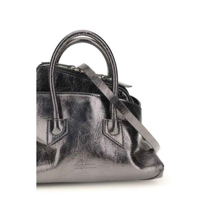 The Attico Gray Calf Leather Bos Taurus Handbag