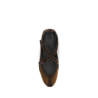 The Attico Brown Calf Leather Bos Taurus Ballet Flats