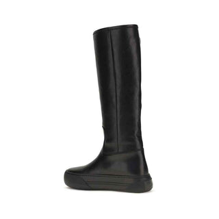 Chloé Black Calf Leather Bos Taurus Flat Boots